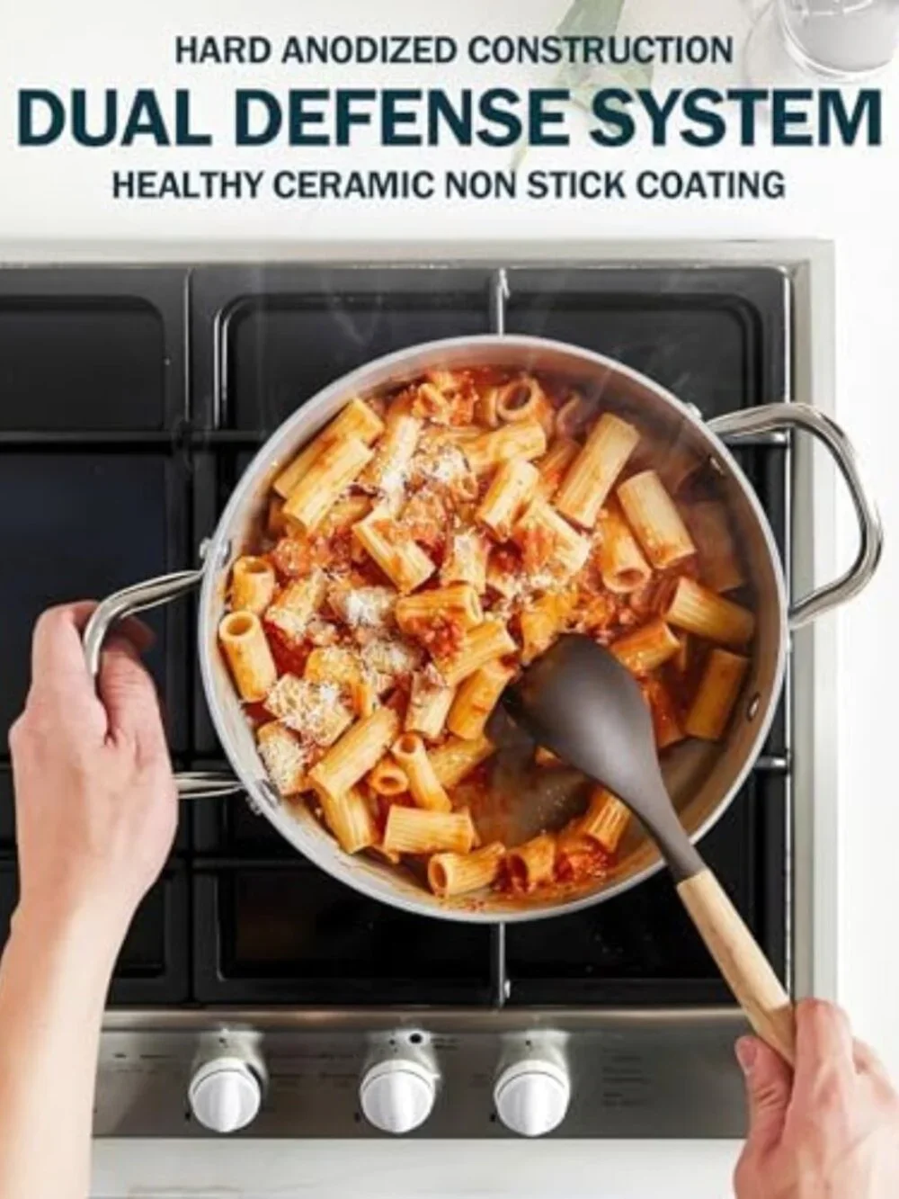 6 Quart Ceramic Nonstick Stock Pot with Lid - Induction Cookware for Cooking